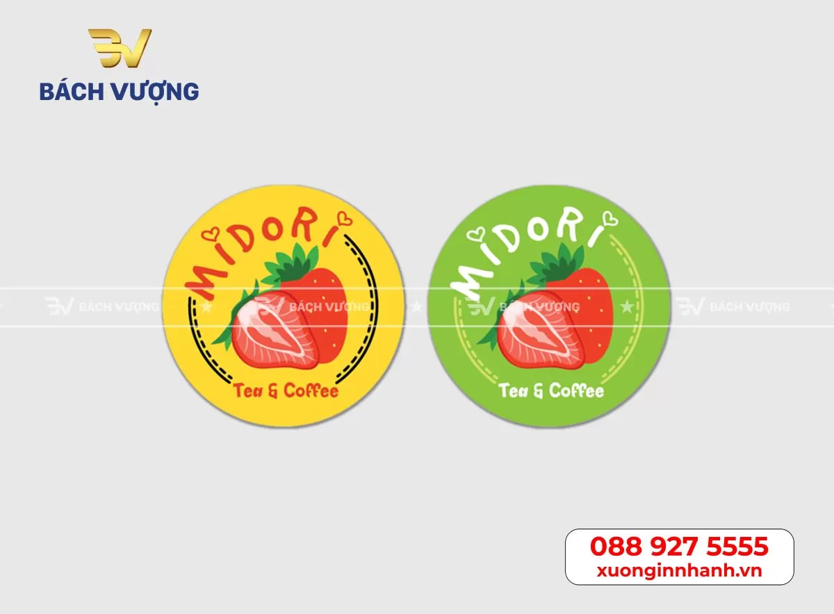 Mẫu tem decal đồ uống tại Bách Vượng