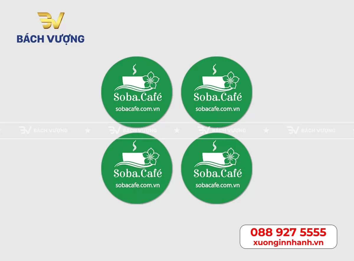 Mẫu in decal dán chai trà sữa, cà phê mang đi (take away) tại Bách Vượng