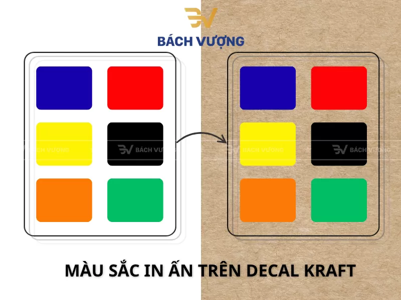 Kinh nghiệm chọn m&agrave;u sắc in tr&ecirc;n decal Kraft
