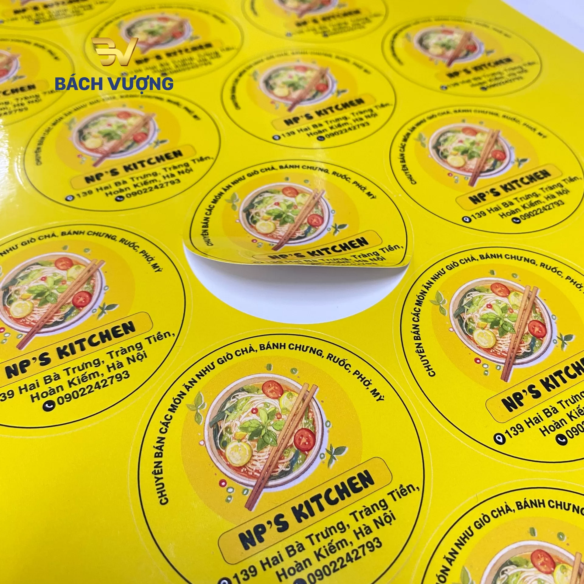 tem nhãn decal nhựa hình tròn