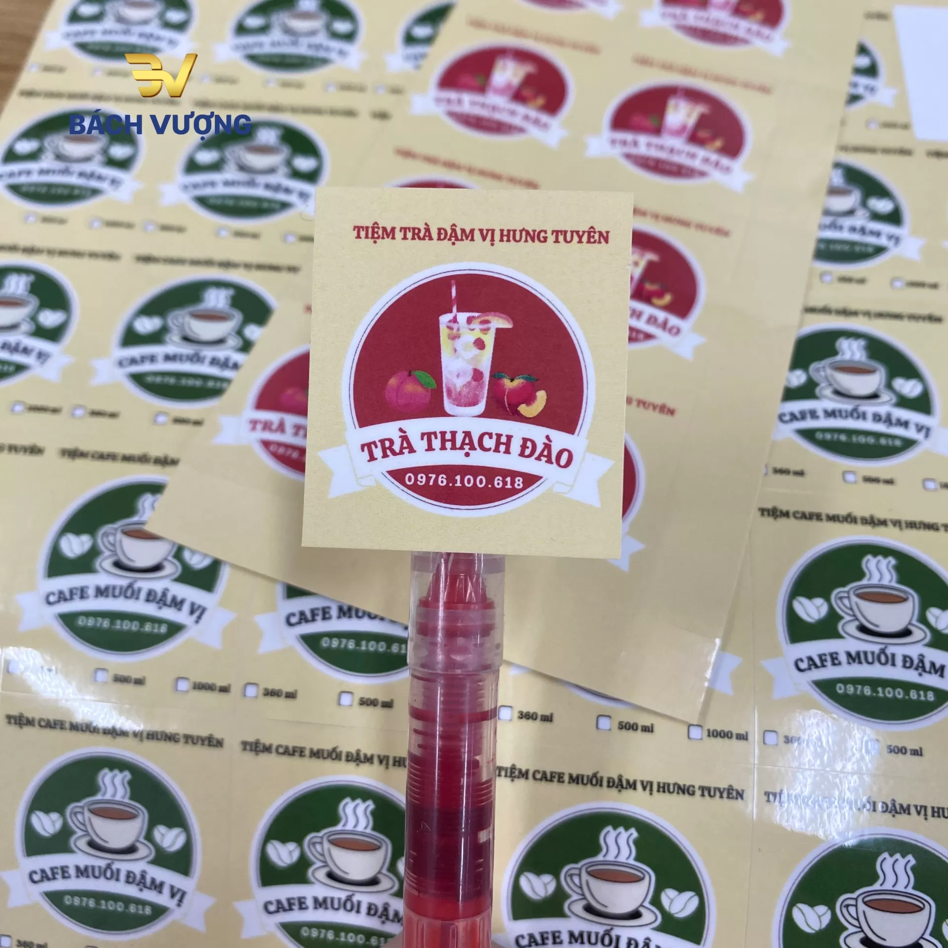tem nhãn decal giấy bế chữ nhật