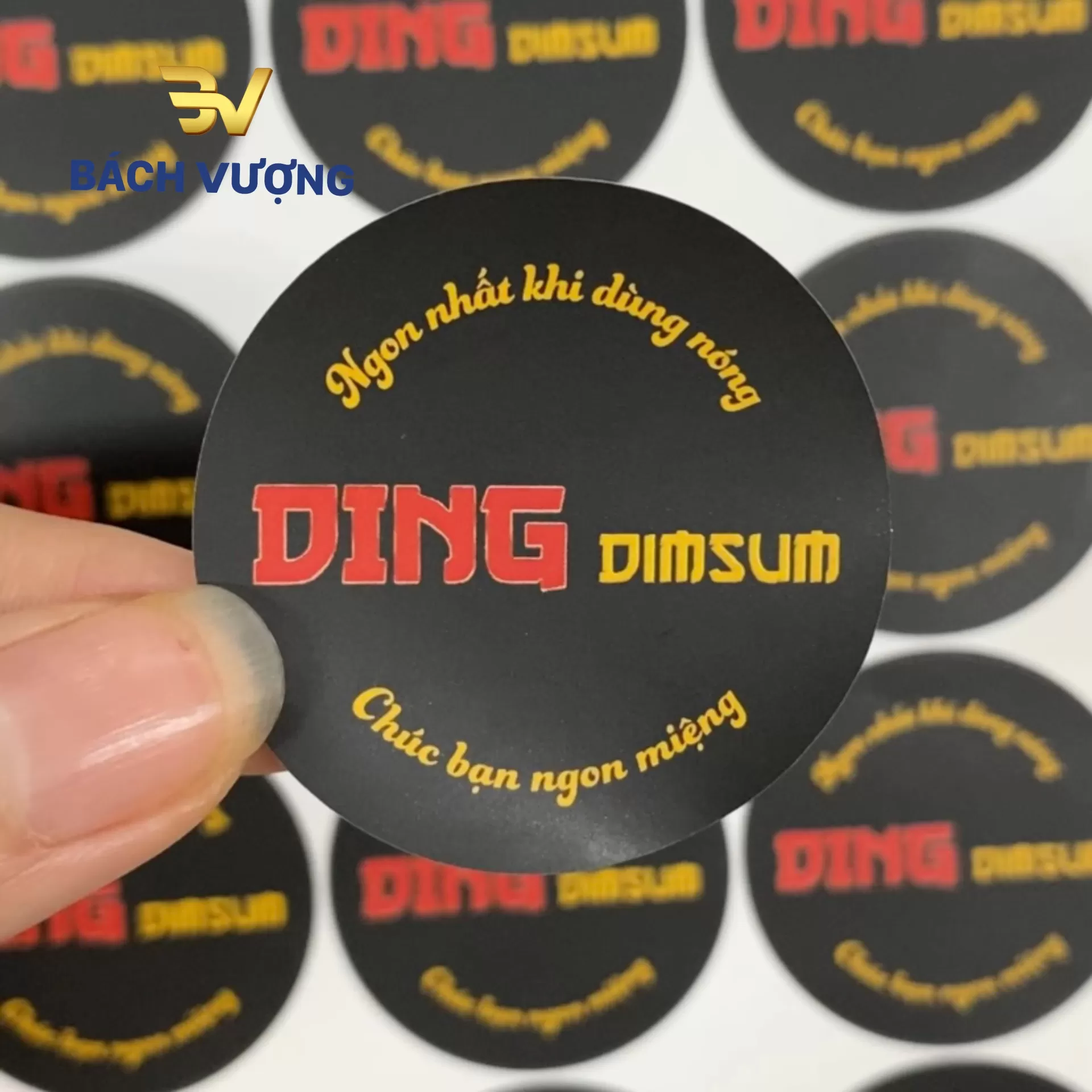 decal tem nhãn phù hợp dùng quán buffet
