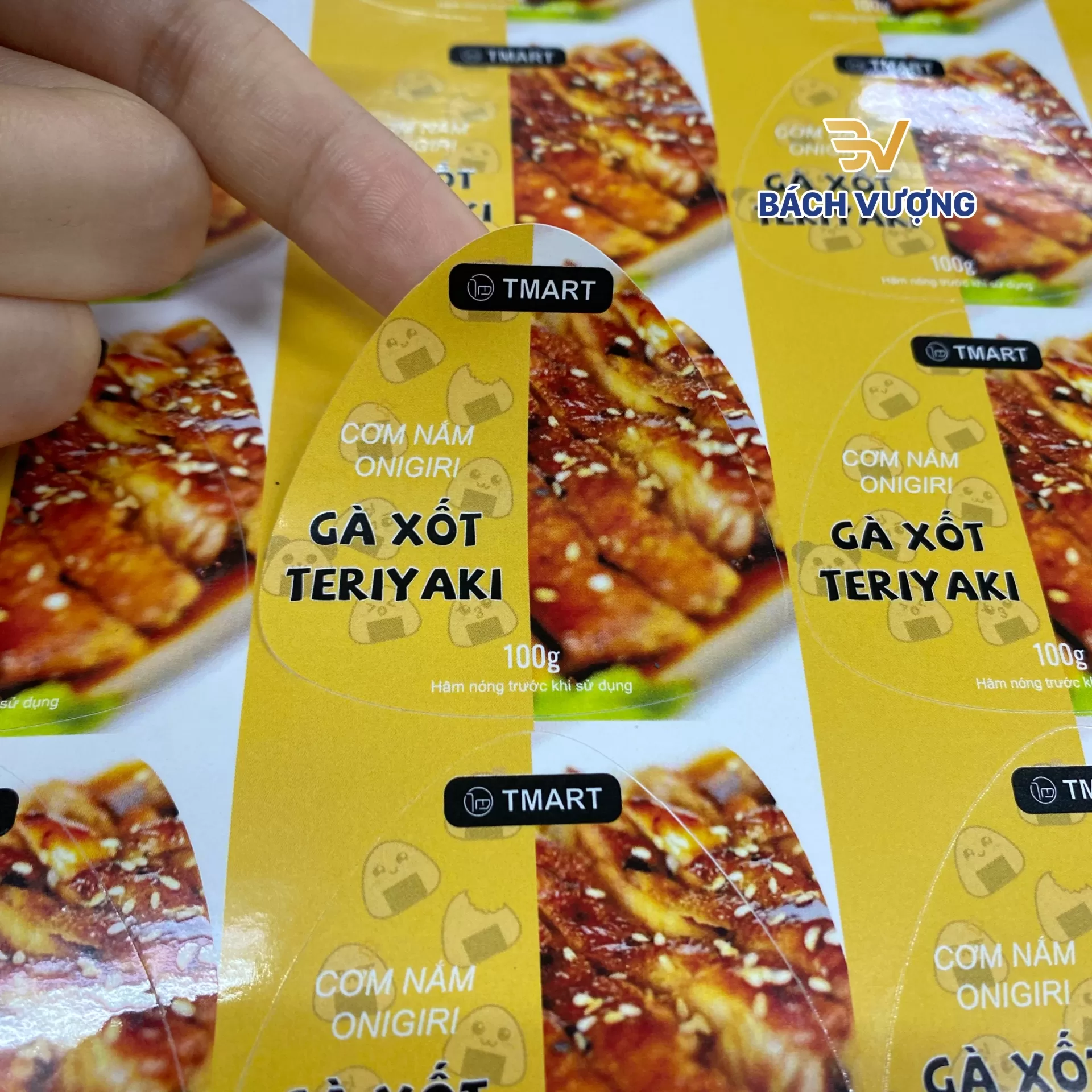 tem nhãn decal bế hình oval dành cho quán ăn