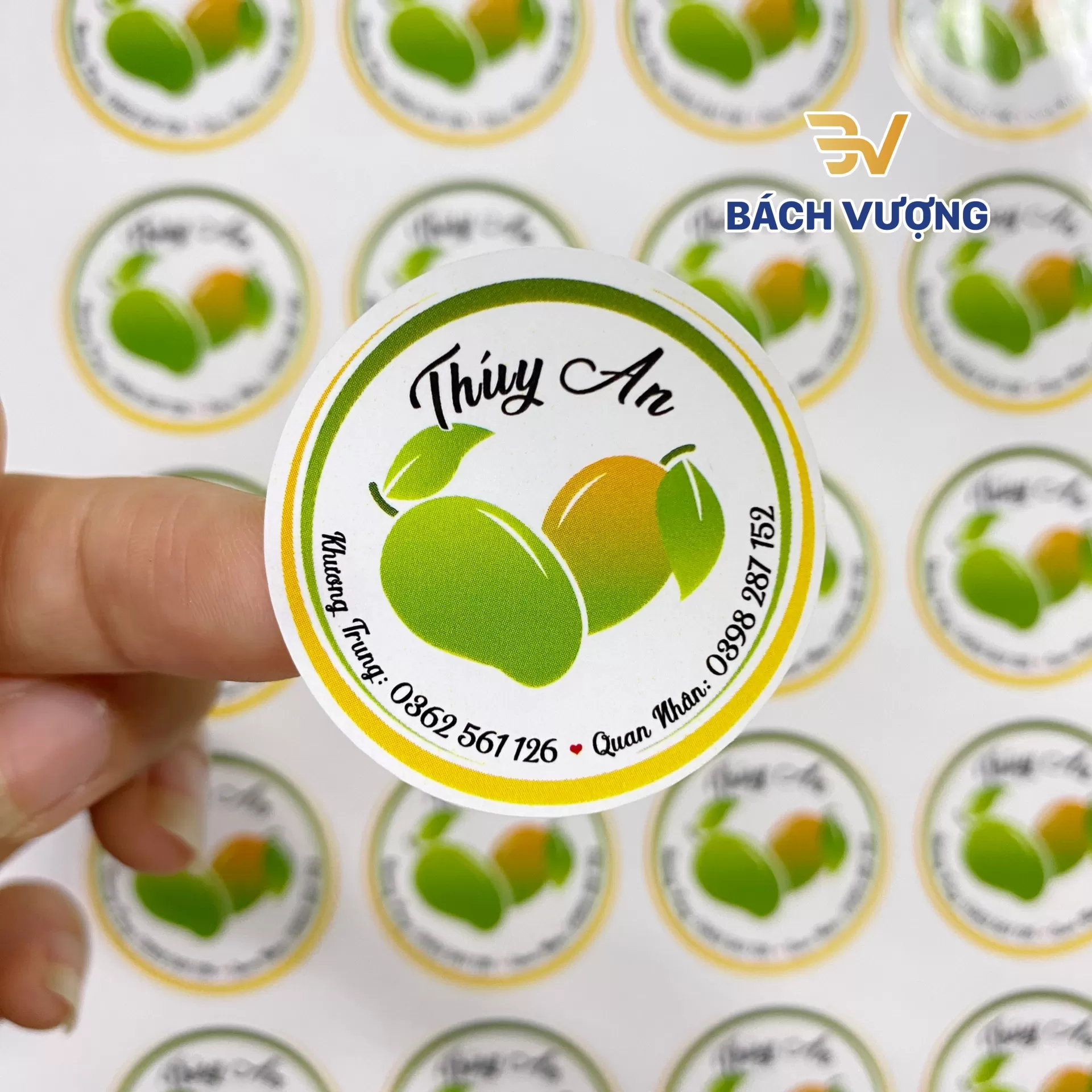 tem nhãn decal giấy hoa quả