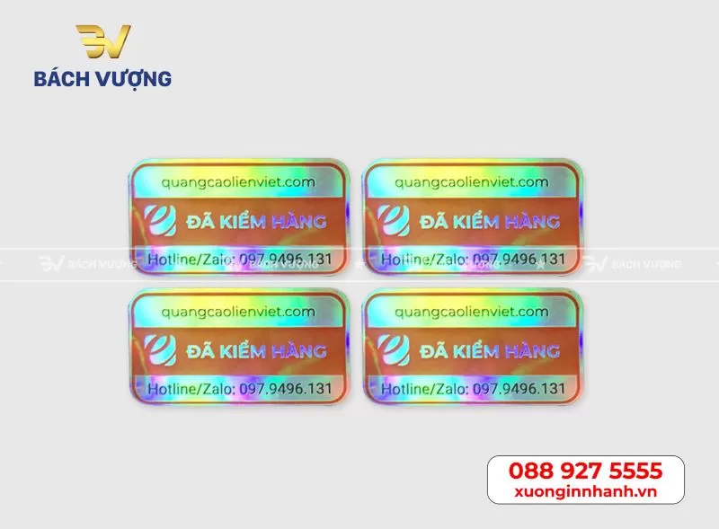 Mẫu tem bảo h&agrave;nh Hologram tại B&aacute;ch Vượng