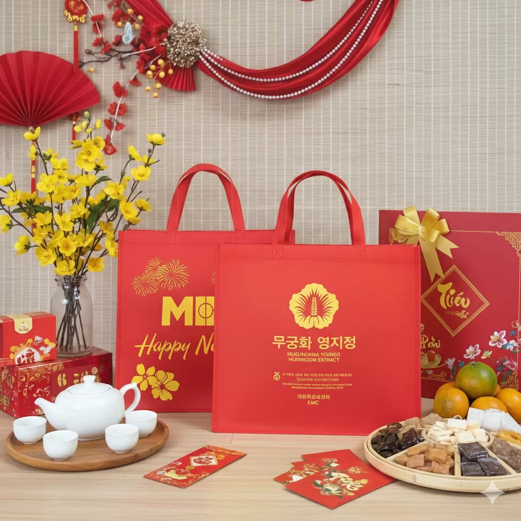 In t&uacute;i vải kh&ocirc;ng dệt đựng qu&agrave; nổi bật 
