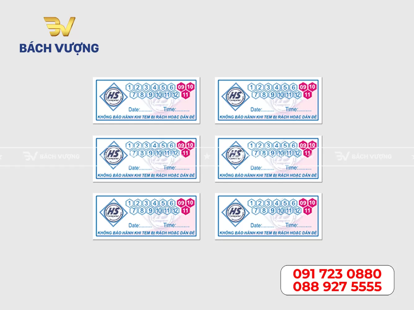 In tem bảo hành điện thoại