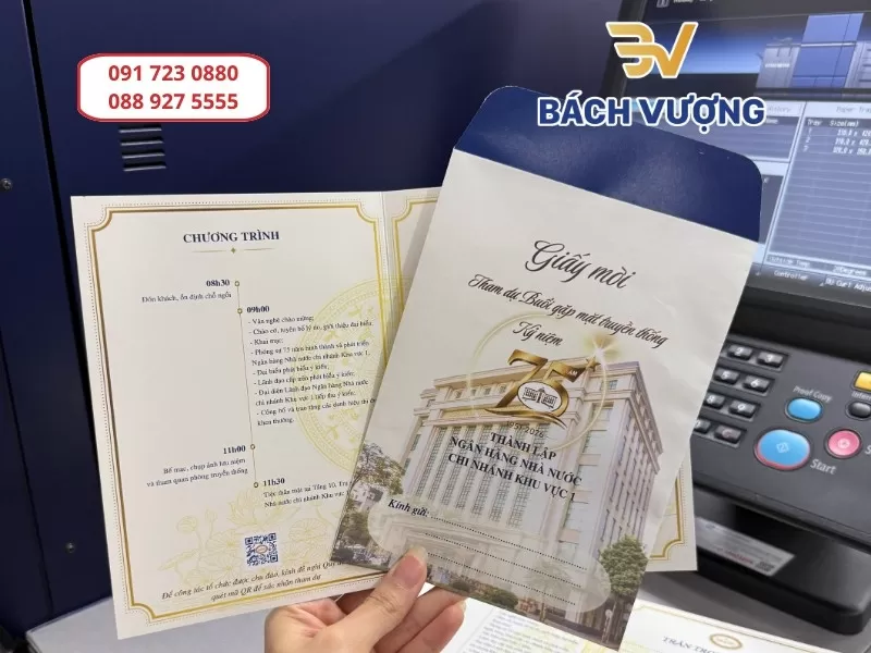 In thiệp mời & phong bì đồng bộ theo yêu cầu
