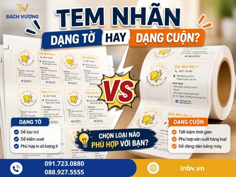 Nên in tem nhãn dạng cuộn hay dạng tờ?